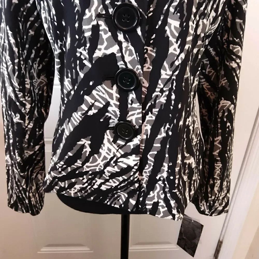 Brandon Thomas black zebra 3 button jacket - Picture 3 of 13
